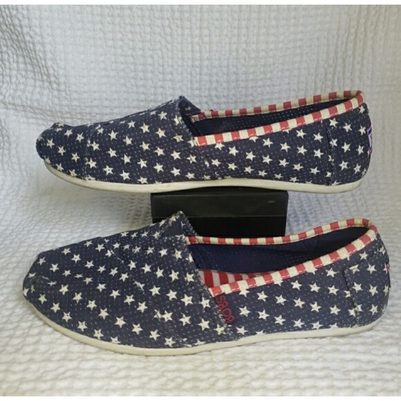 Bobs From Skechers Womens Memory Foam Stars & Stripes Flag Print 4th July Size 7 - Picture 4 of 10